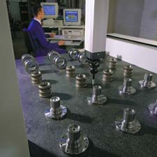 Dimensions of components for SSS Turning Gear Clutches being measured and recorded at SSS.